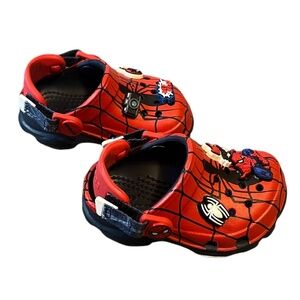 NWOT Crocs Marvel Team‎ Spider Man All Terrain Kids Clogs Sandals Red, Size 4C